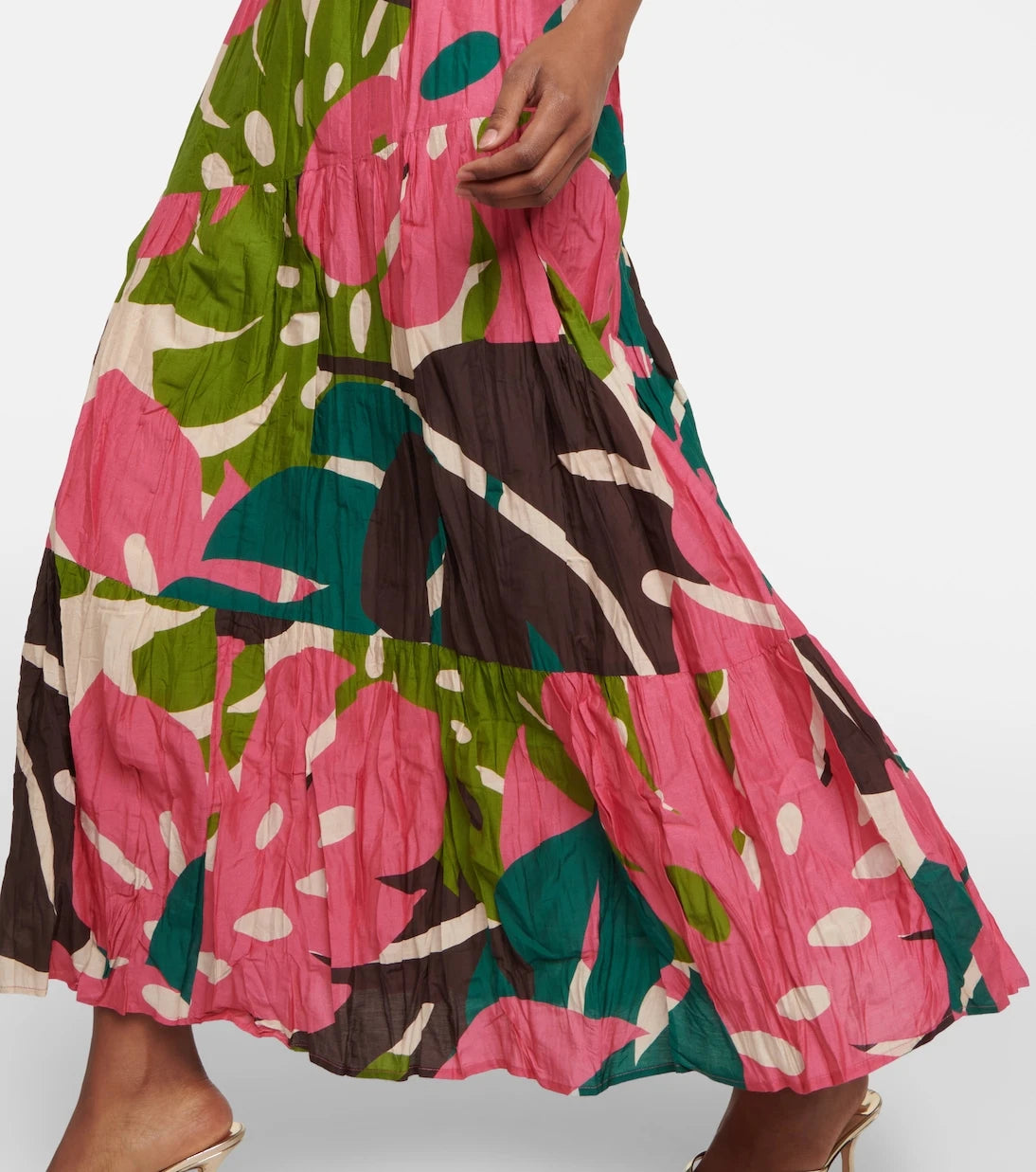 Velvet - Lydia printed cotton and silk maxi skirt