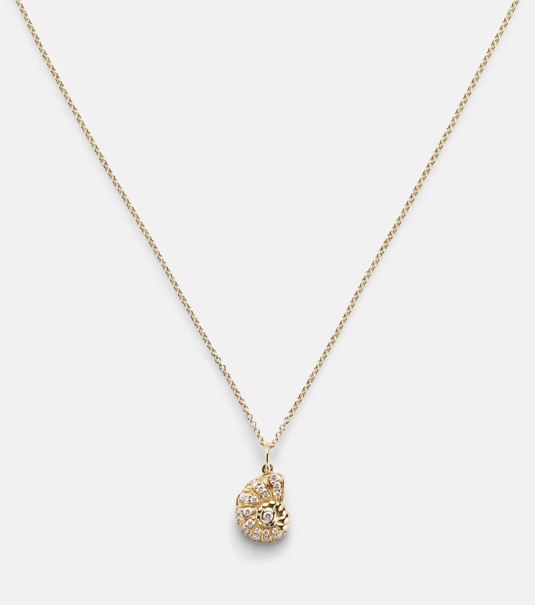 Sydney Evan - Nautilus Shell 14kt gold pendant necklace with diamonds