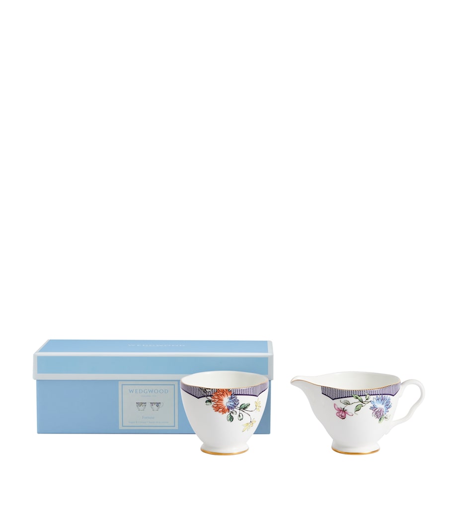 Fortune Sugar Bowl and Creamer Set