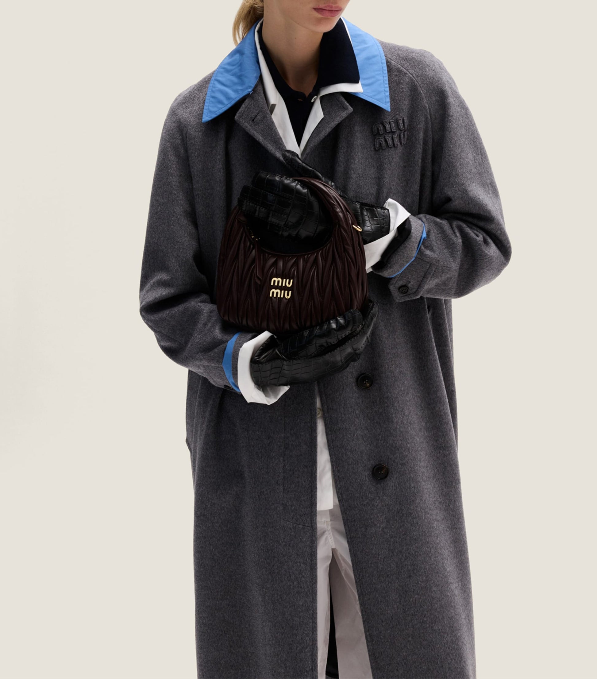 Brown Matelassé Leather Wander Top-Handle Bag