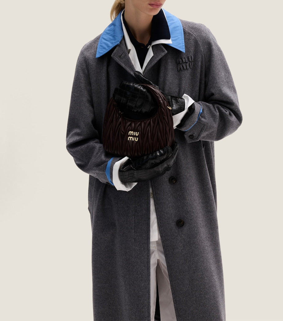 Brown Matelassé Leather Wander Top-Handle Bag