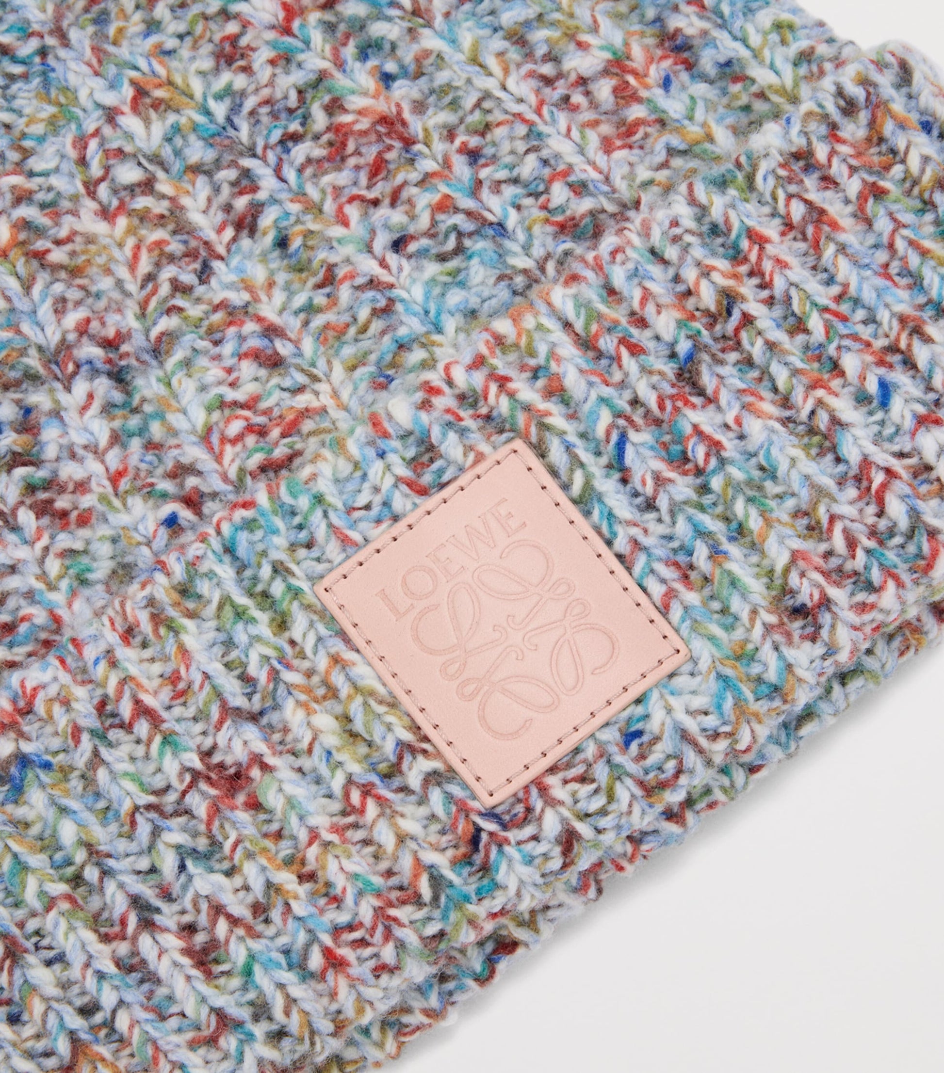 LOEWE Multi Wool-Cashmere-Blend Logo Beanie