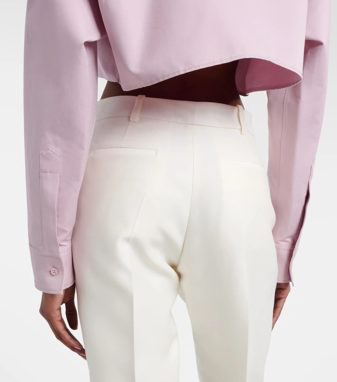 Balenciaga - Yün ve ipek dar kesim pantolon