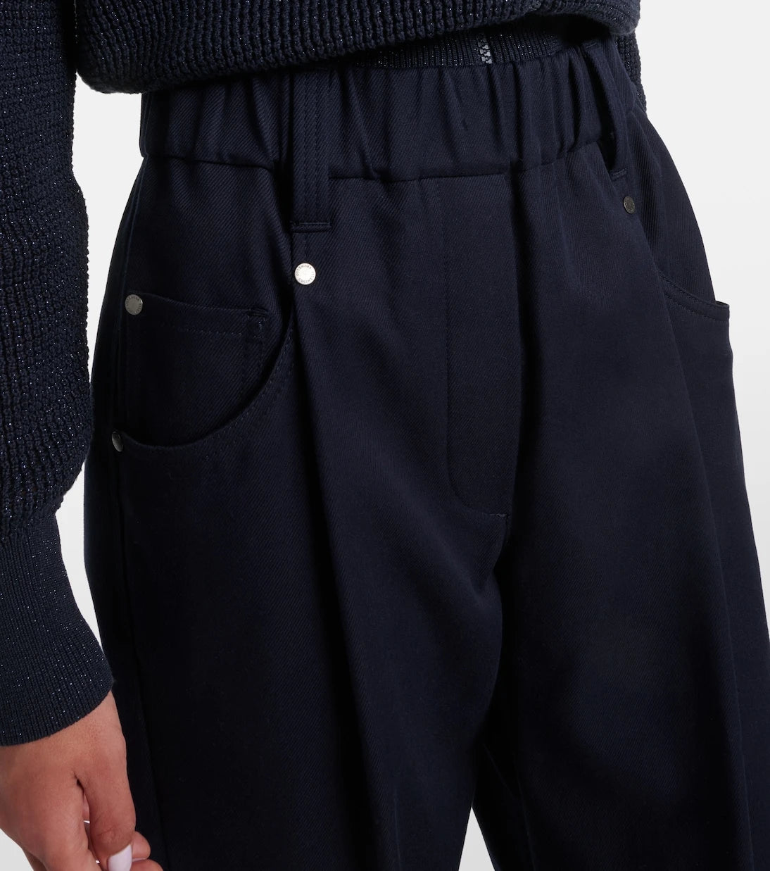 Brunello Cucinelli - Monili cotton-blend straight pants