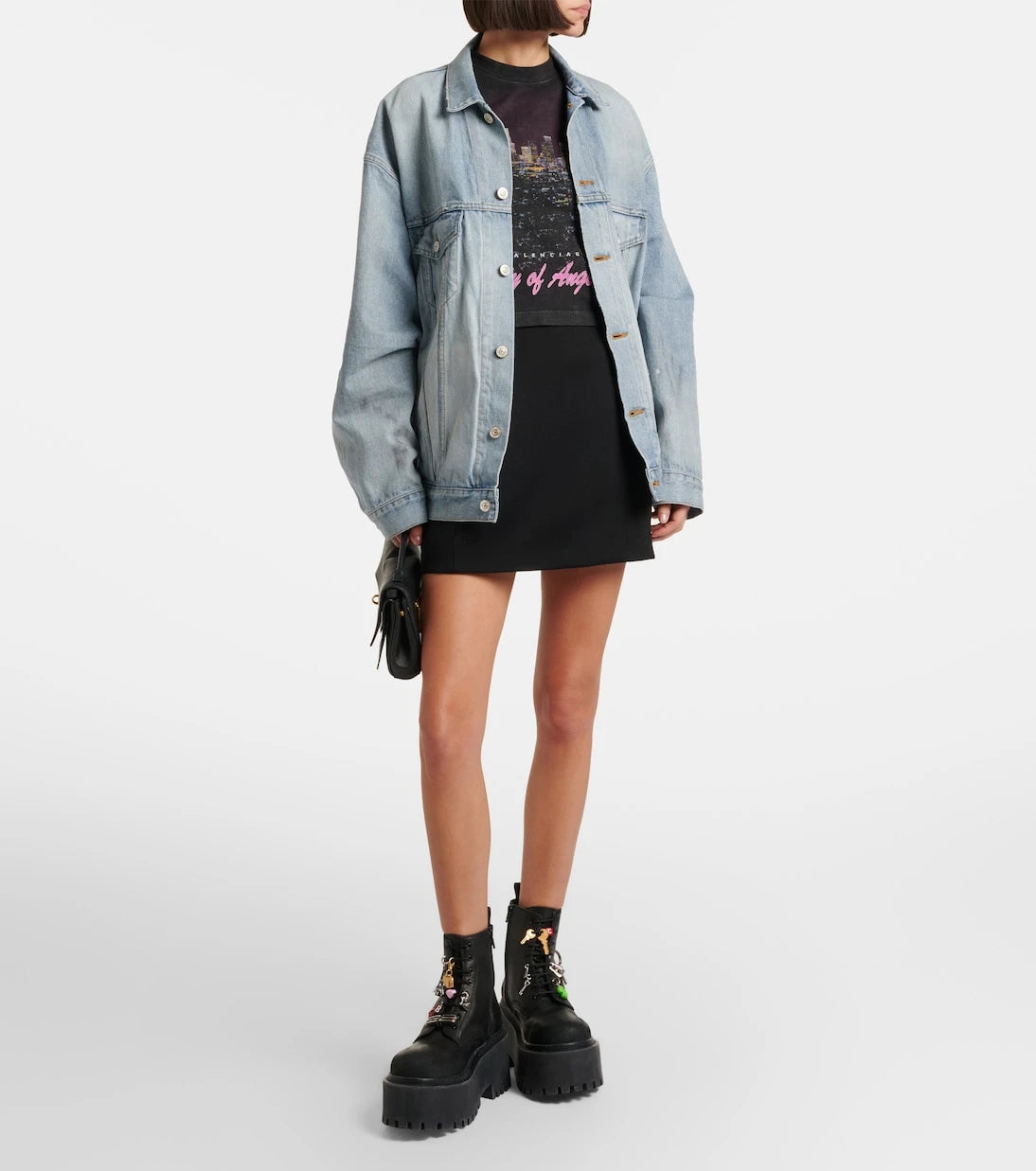Balenciaga - Embellished leather platform combat boots