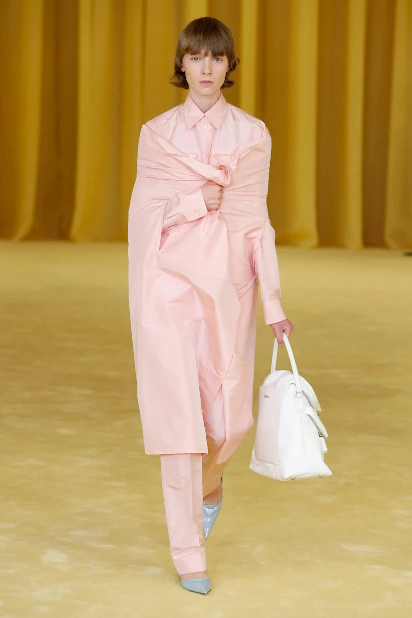 Prada - High-rise straight silk taffeta pants