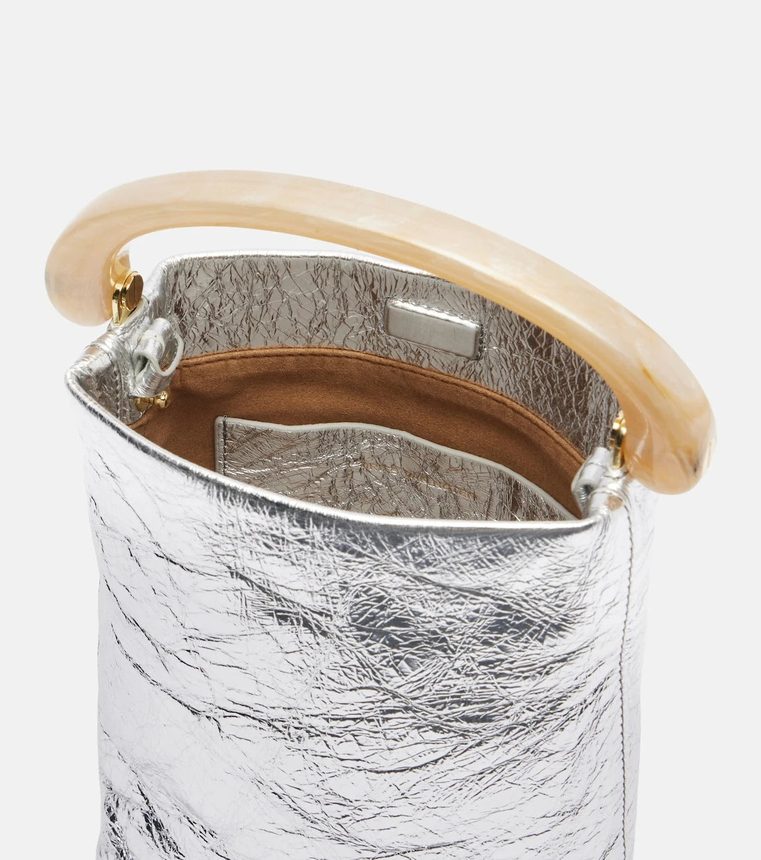 Dries Van Noten - Crisp Mini metallic leather top-handle bag