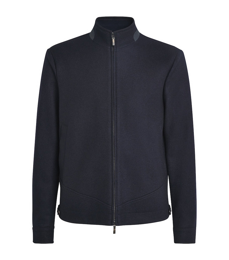 Navy Cashmere-Silk Lightweight Jacket