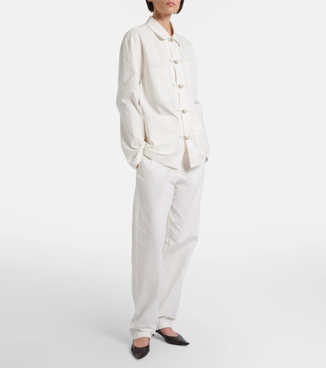 The Row - Fael cotton poplin straight pants