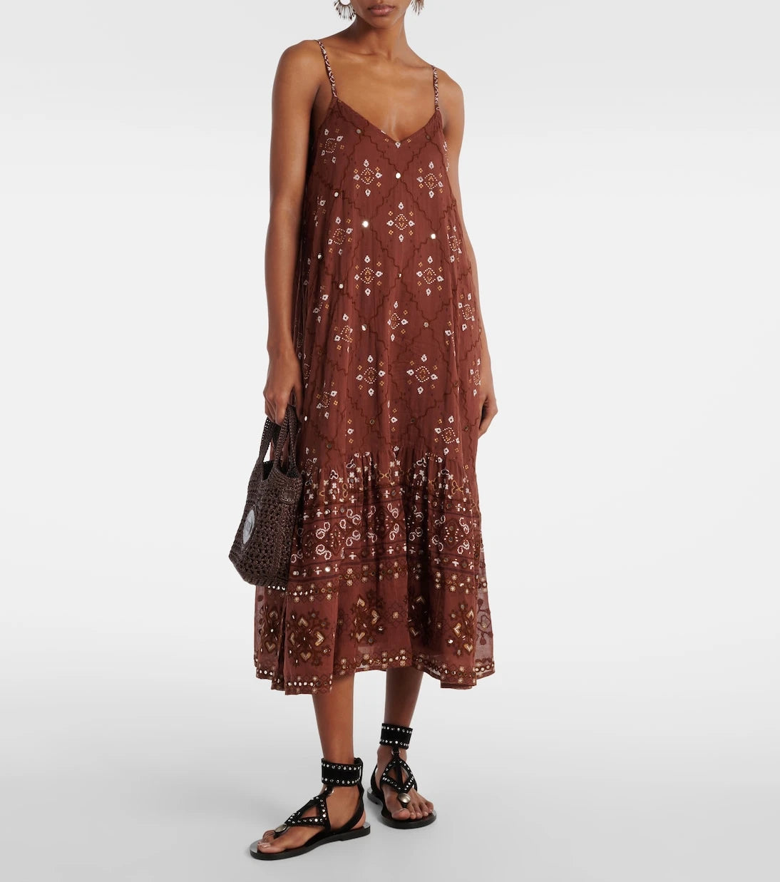 Juliet Dunn - Printed cotton slip dress