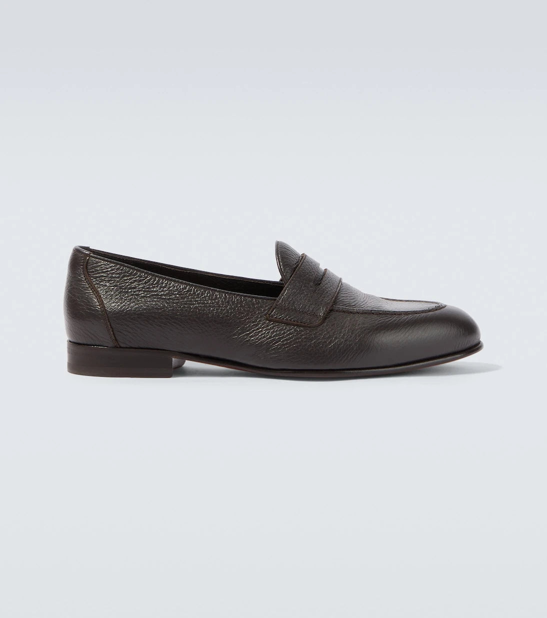 Brioni - Appia grained leather penny loafers