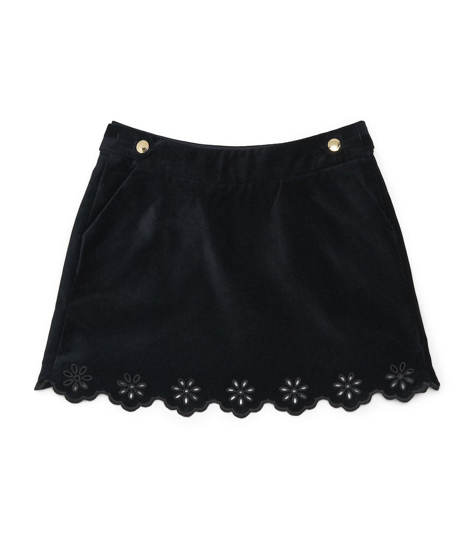 Chloé Kids Velvet Embroidered Skirt (6-12 Years)