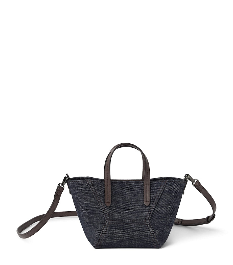 Mini Denim-Effect BC Duo Tote Bag