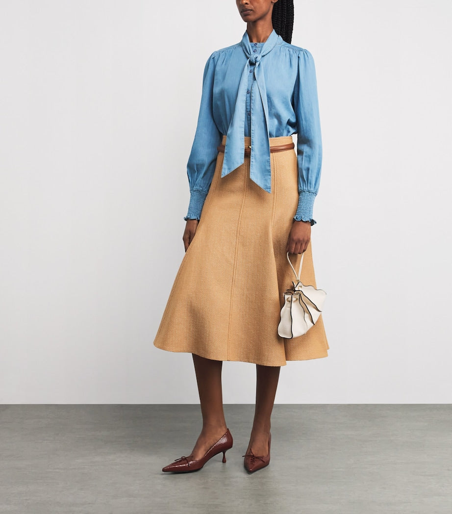 Blue Cotton Chambray Blouse