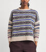 Weekend Max Mara White Wool-Blend Jacquard Sweater