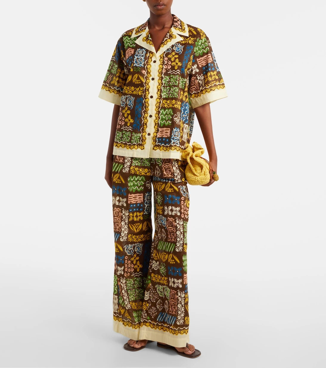 Alémais - Minnie printed cotton wide-leg pants