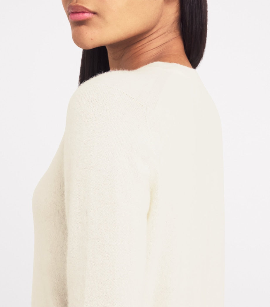 Ivory Cashmere Round-Neck Sweater