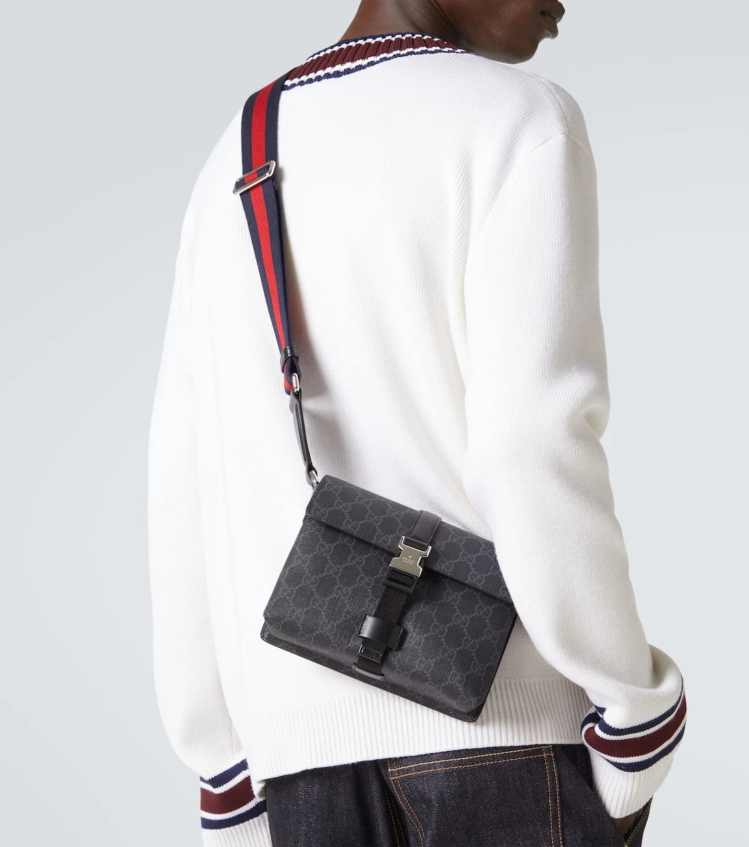 Gucci - GG Mini leather-trimmed crossbody bag