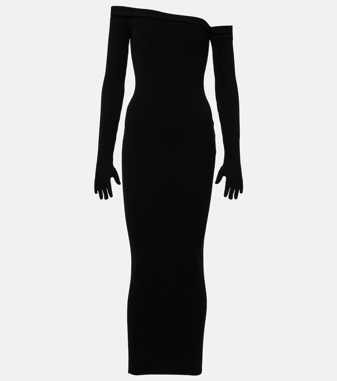 Jean Paul Gaultier - Asymmetric maxi dress with gloves