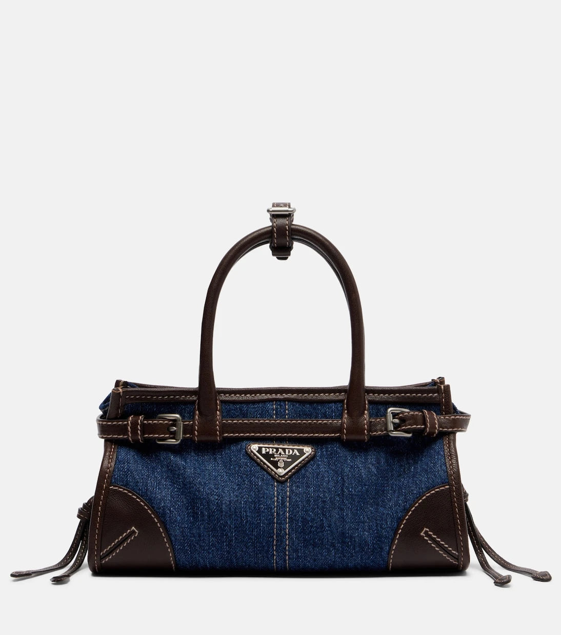 Prada - Prada Bonnie Small denim top-handle bag