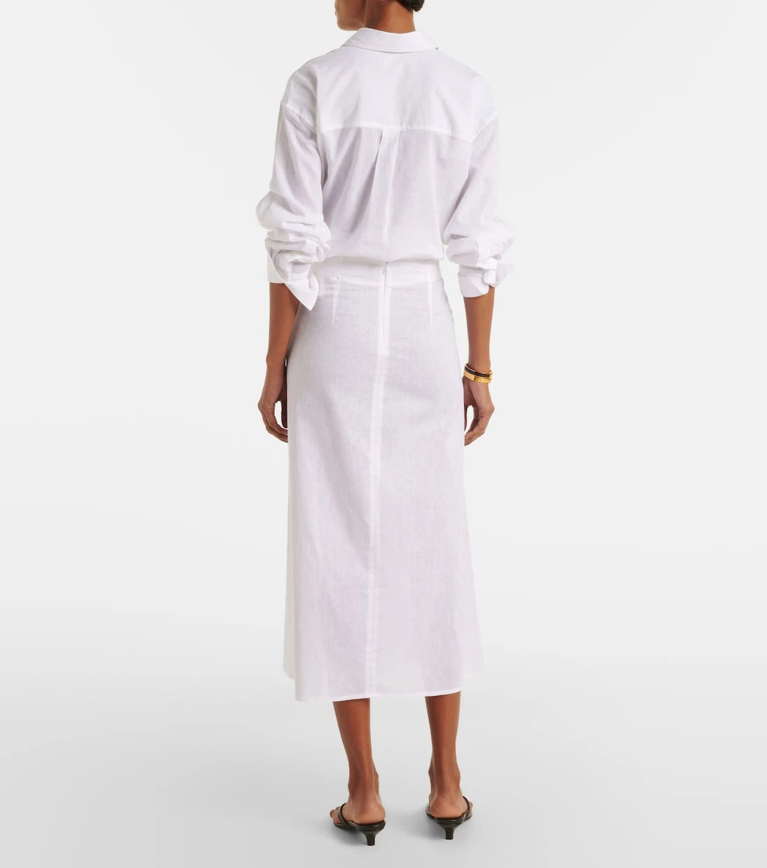 Toteme - Cotton and linen midi skirt