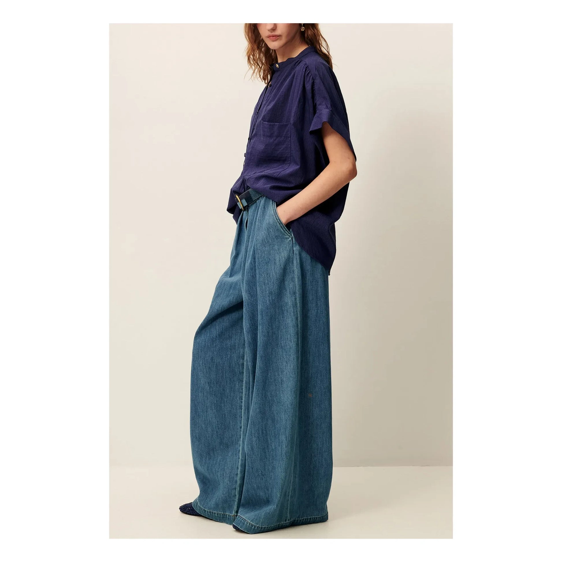 Sessùn - Camille blouse | Navy blue
