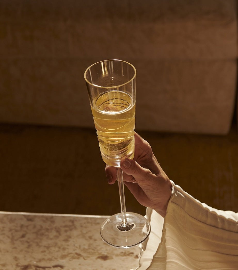 Set of 2 Crystal Aran Champagne Flutes (275ml)