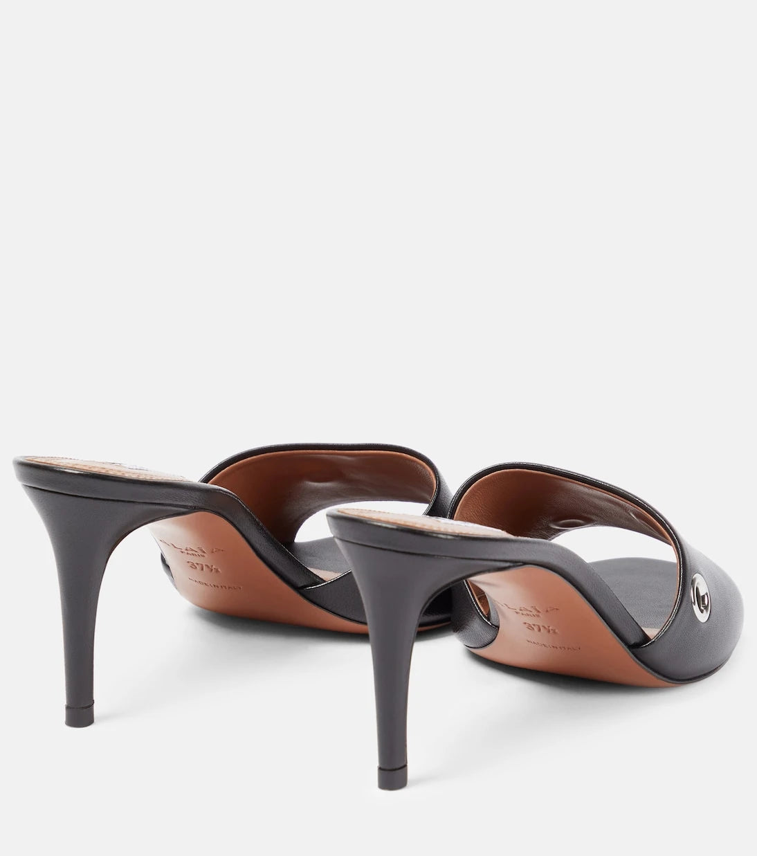 Alaïa - Oeillets embellished leather sandals