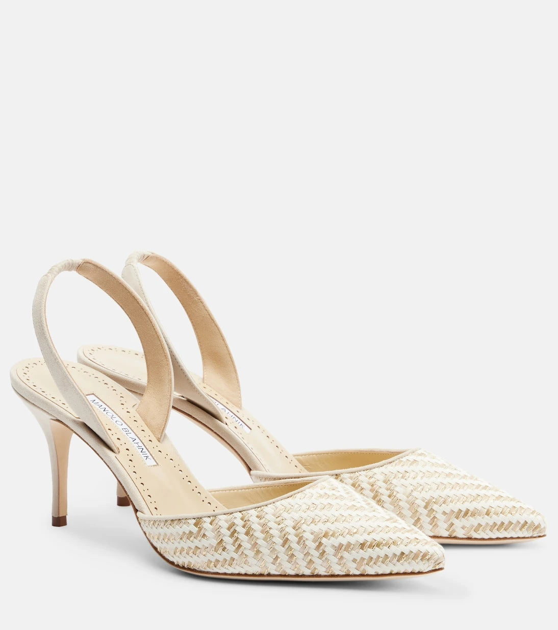 Manolo Blahnik - Carolyne woven slingback pumps