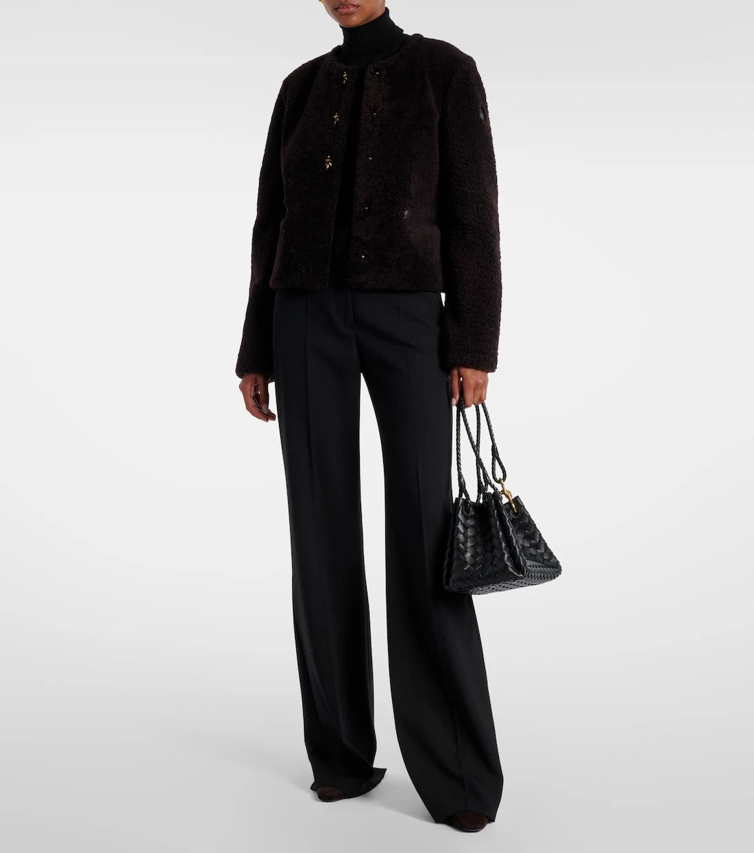 Moncler - Cropped leather-trimmed down jacket