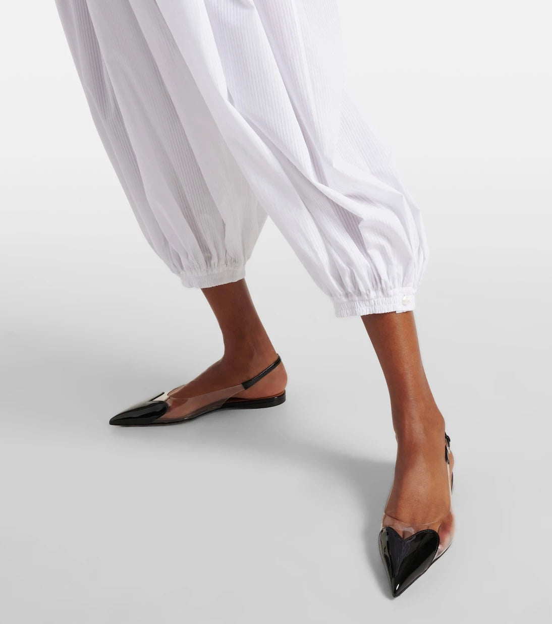 Alaïa - Le Cœur patent leather and PU slingback flats