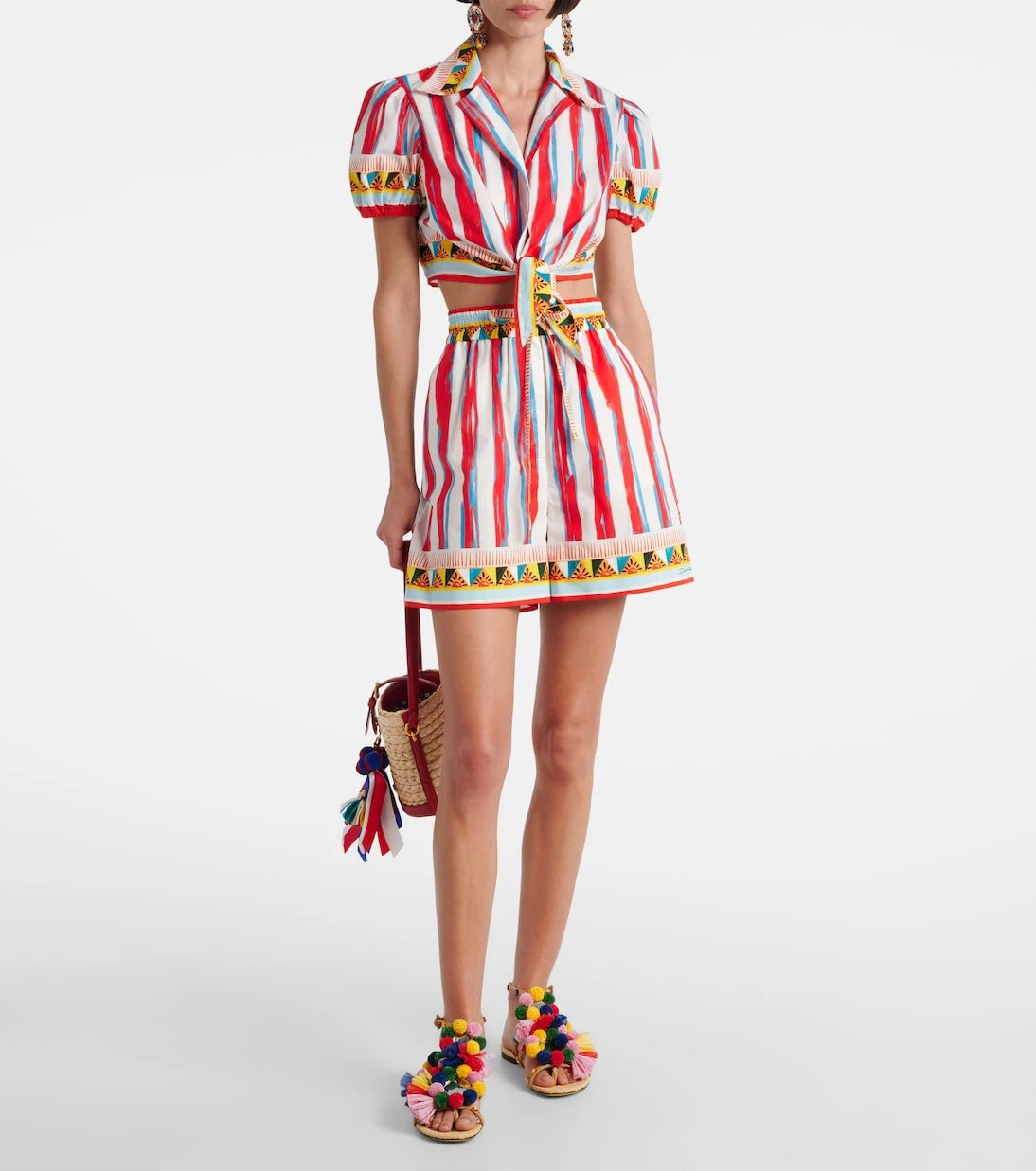 Dolce&Gabbana - Cropped striped cotton shirt
