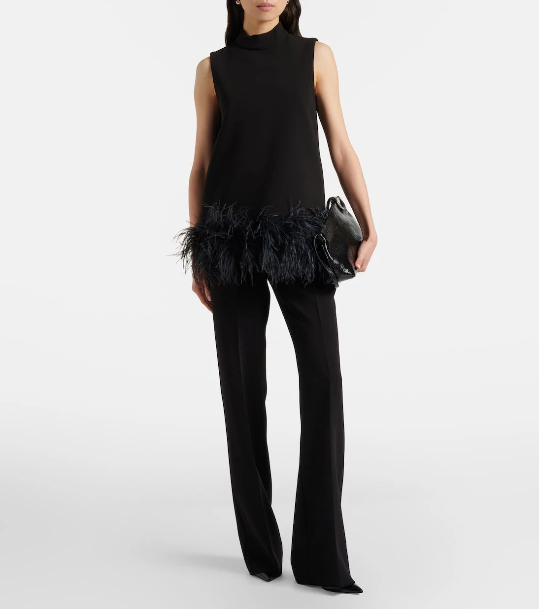 Max Mara - Feather-trimmed top