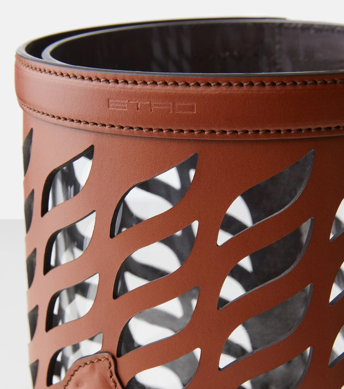 Etro - Pegaso leather-trimmed glass vase