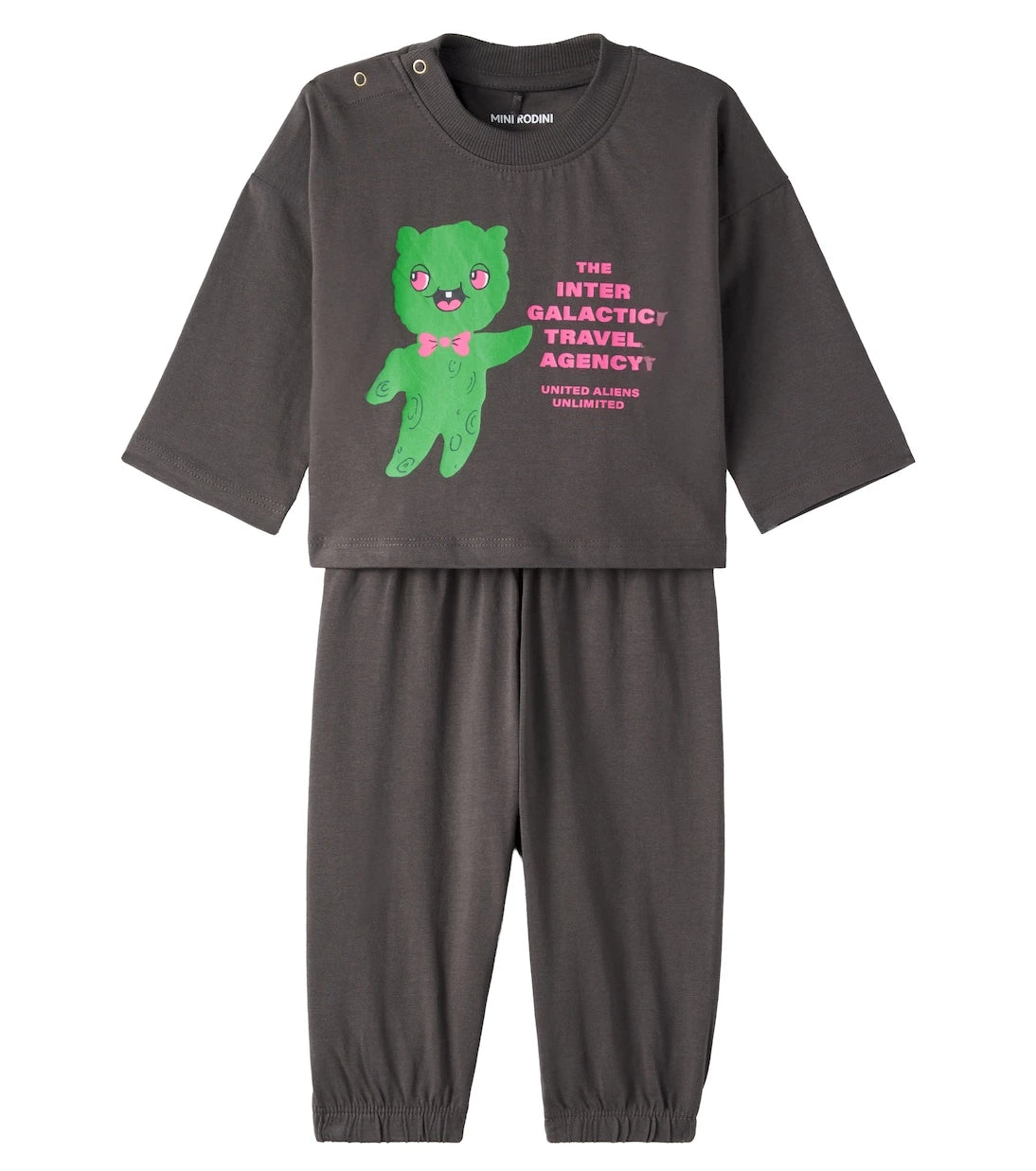 Mini Rodini - Alien cotton jersey top and sweatpants set