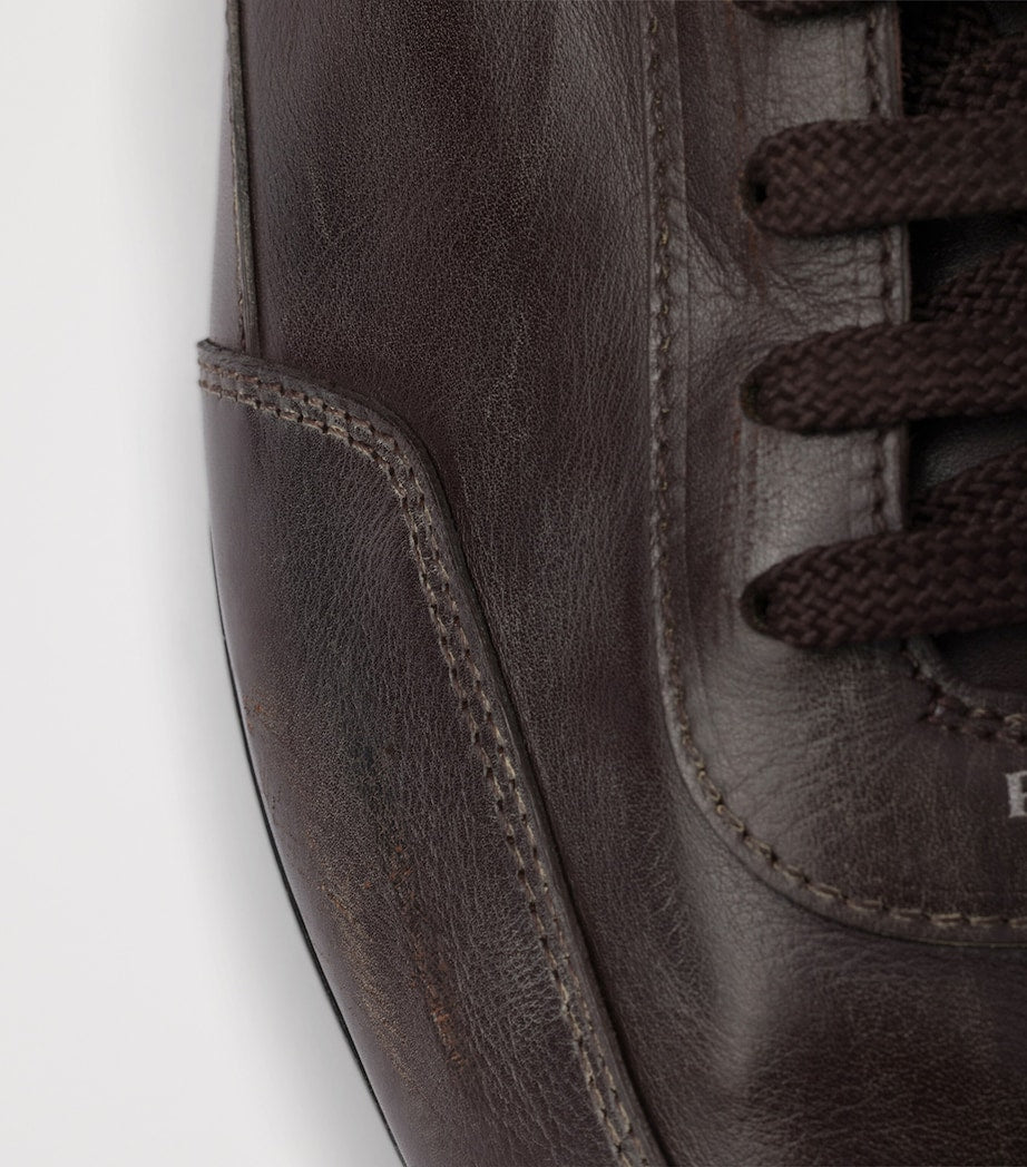 Prada Leather Collapse Sneakers