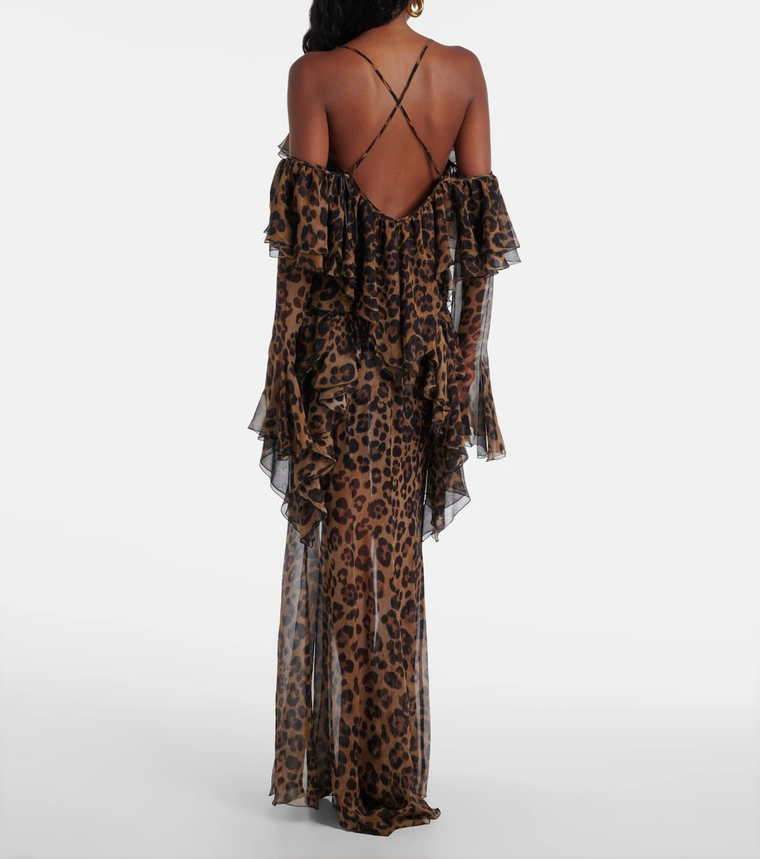 Blumarine - Leopard-print draped silk top