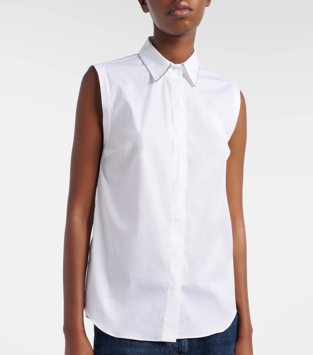 Brunello Cucinelli - Monili cotton-blend top