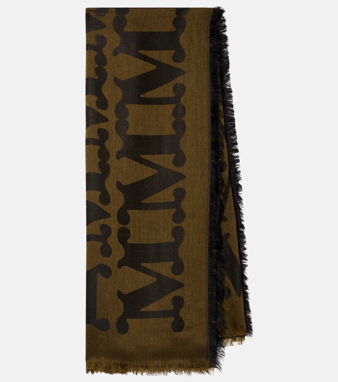 Max Mara - Monogram jacquard wool and silk scarf