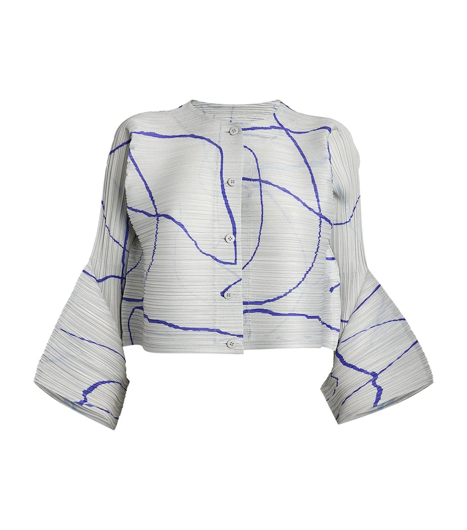 Pleats Please Issey Miyake Grey Printed Pause Jacket