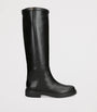 Tod's Black Leather Knee-High Boots