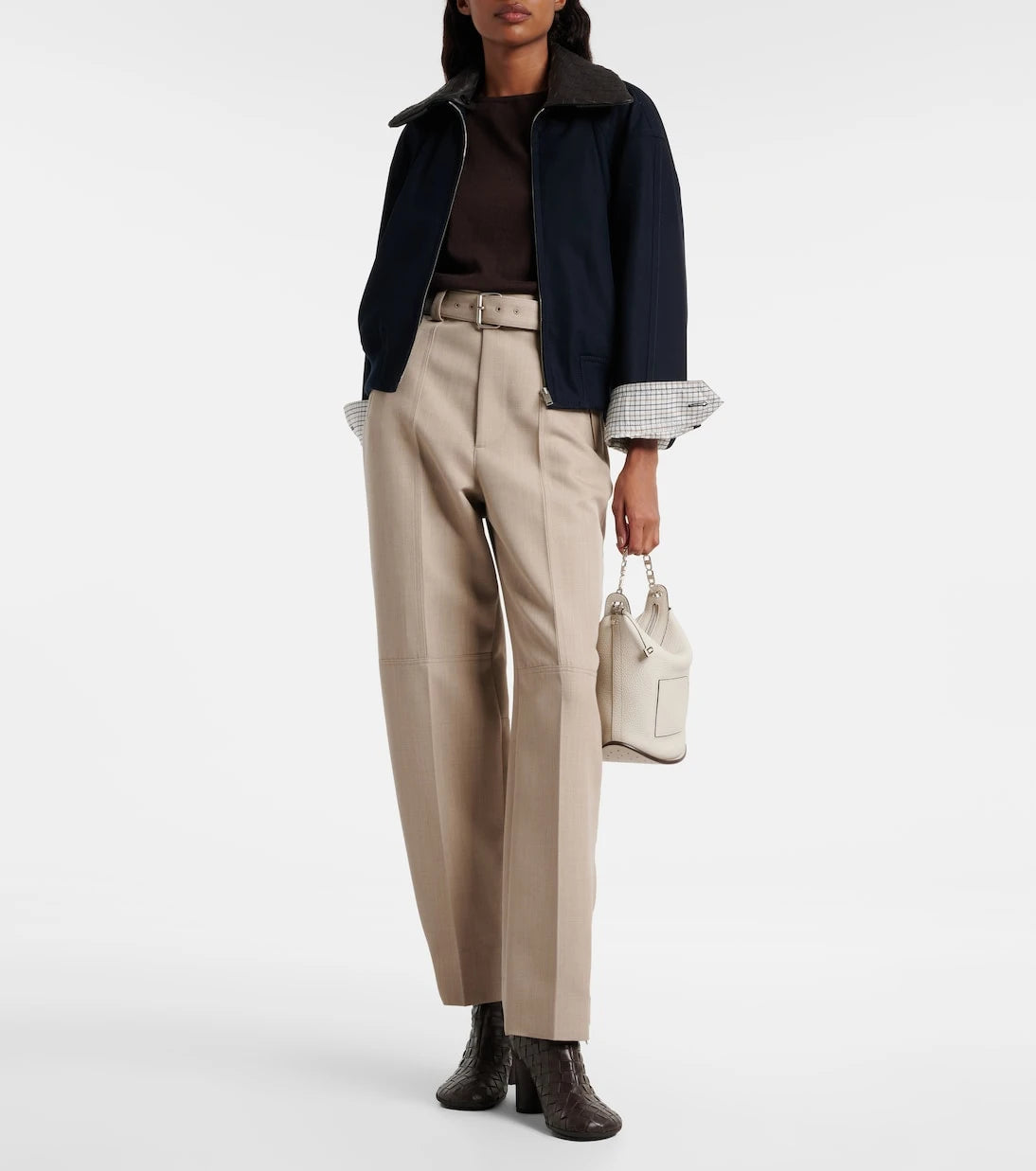 دلفو - حقيبة كتف جلدية Pin Twist Small