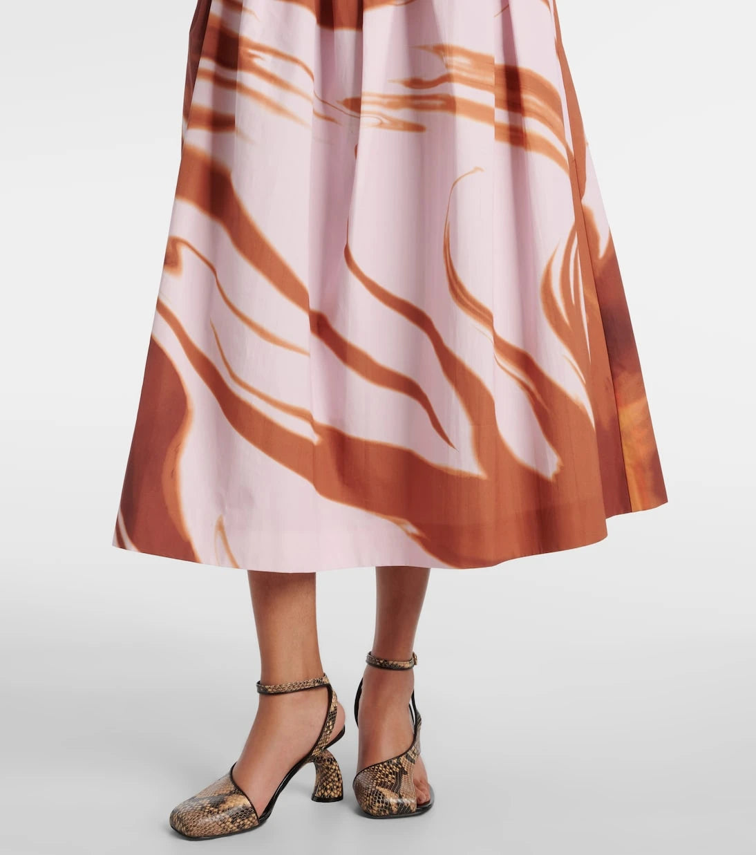 Dries Van Noten - Printed gathered cotton midi skirt