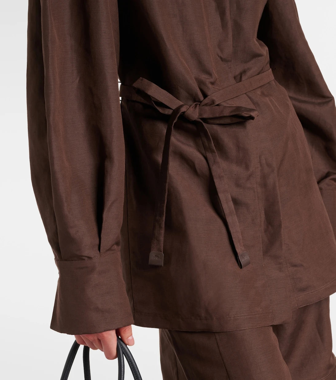 Max Mara - Affari belted linen and silk shirt