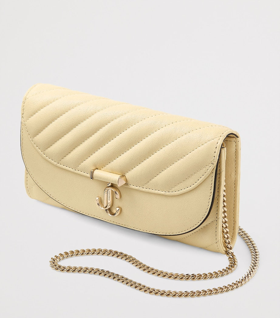 Jimmy Choo Beige Leather Curve Chain Wallet
