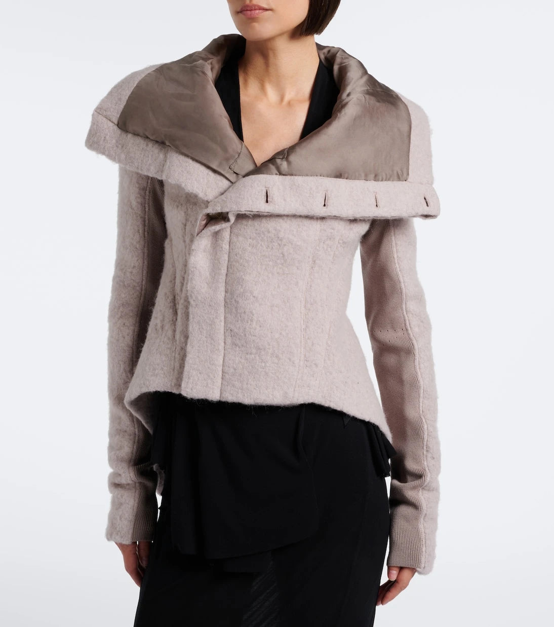 Rick Owens - Asymmetric alpaca and wool-blend jacket