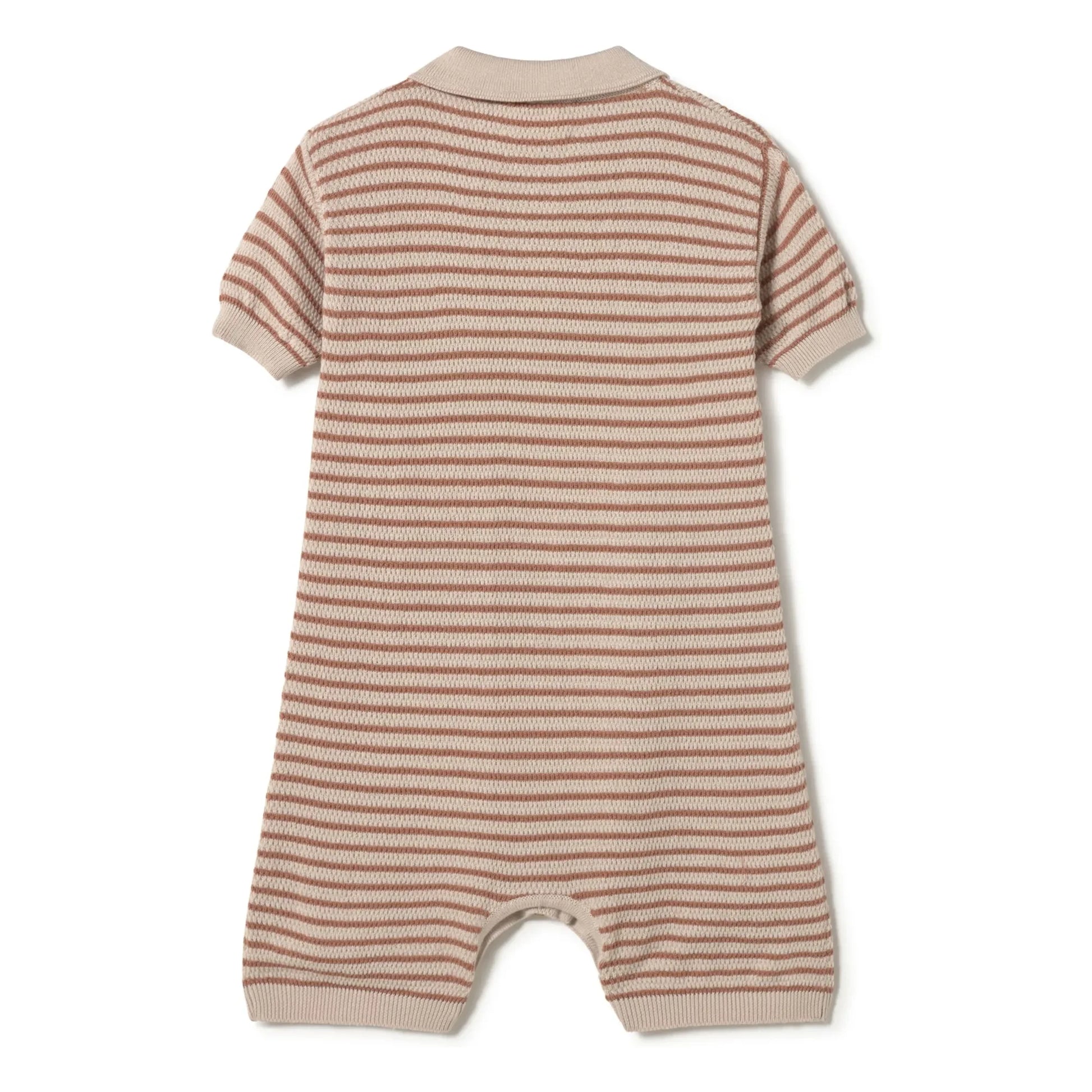 Coco au Lait - Combishort Polo collar Organic cotton structure  | Beige