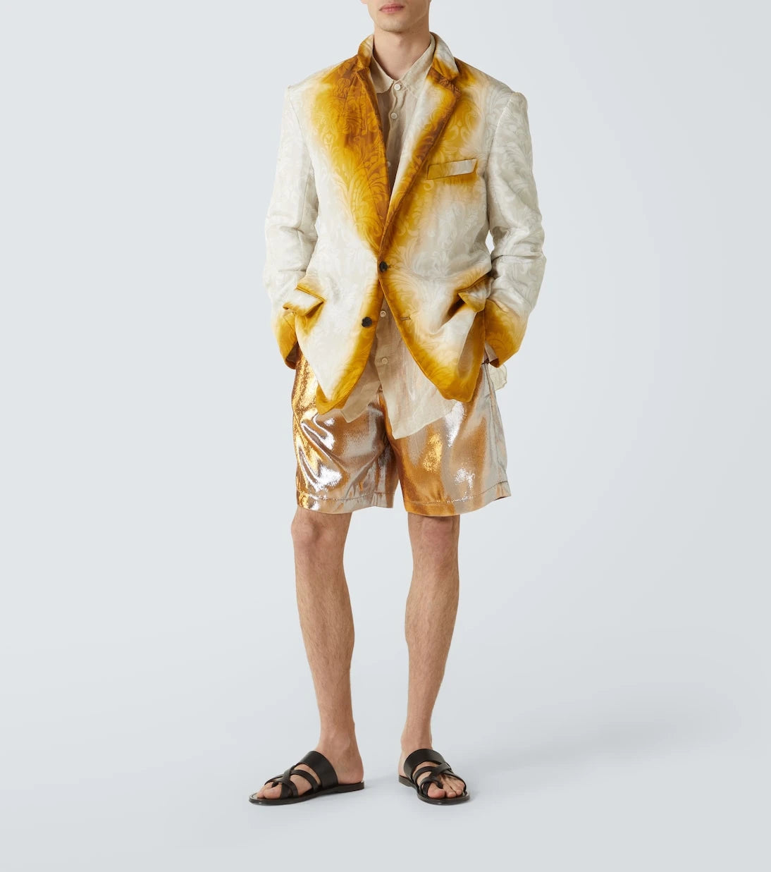 Dries Van Noten - Metallic shorts