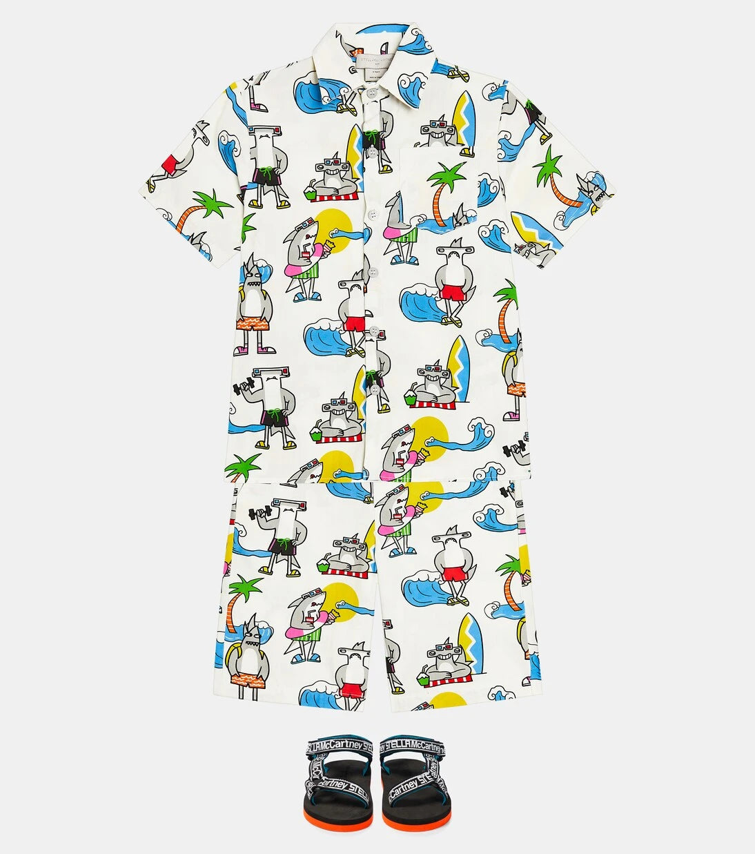 Stella McCartney Kids - Printed cotton poplin T-shirt