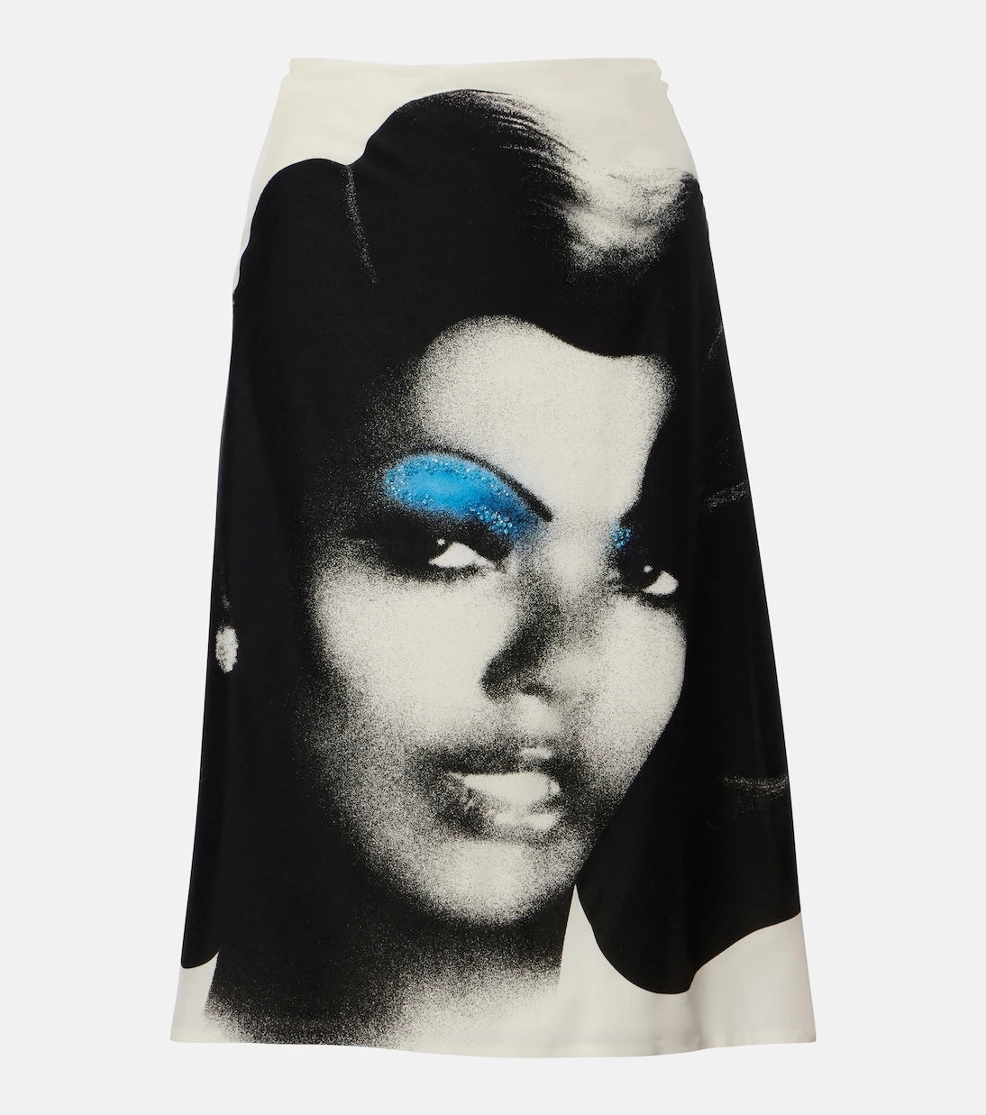 Versace - Desenli ipek poplin midi etek